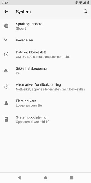 Velg Systemoppdatering