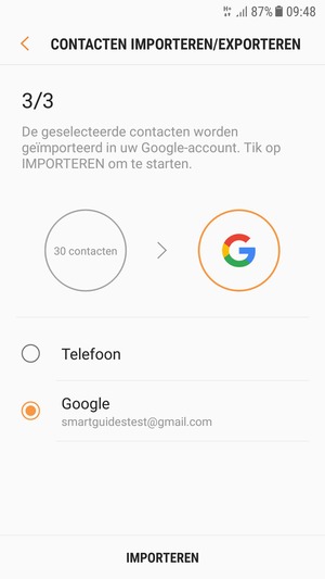 Selecteer IMPORTEREN