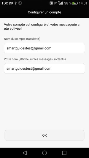 Donnez un nom à votre compte et saisissez votre nom. Sélectionnez OK