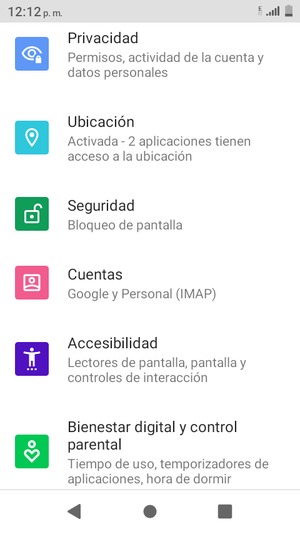 Vuelva al menú Ajustes y seleccione Cuentas