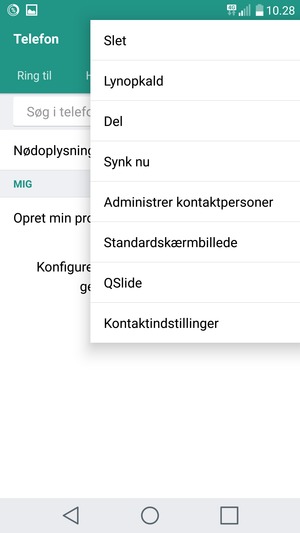 Vælg Administrer kontaktpersoner