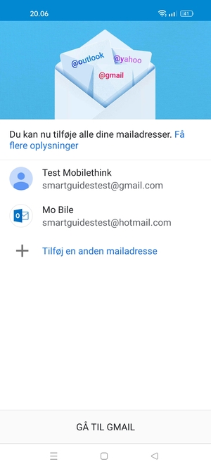 Vælg GÅ TIL GMAIL