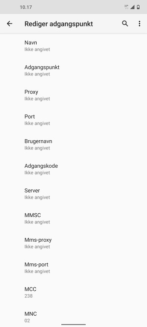 Indtast internet-oplysninger