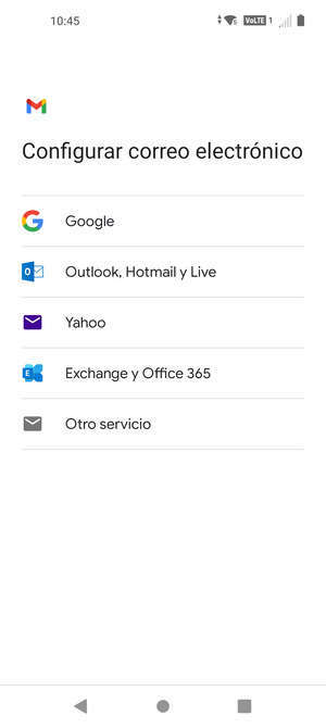 Seleccione Outlook, Hotmail y Live