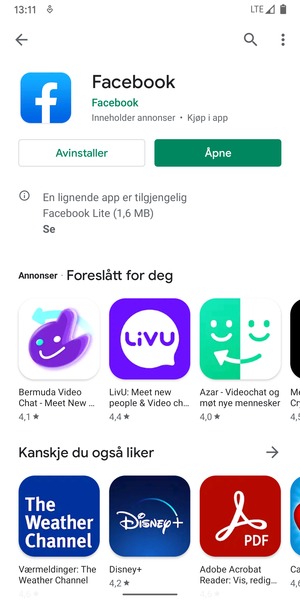Velg Åpne