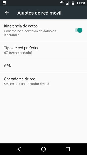 Activar o desactivar Itinerancia de datos