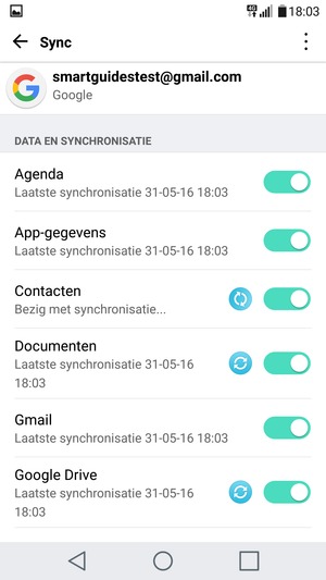 Uw gegevens worden gesynchroniseerd