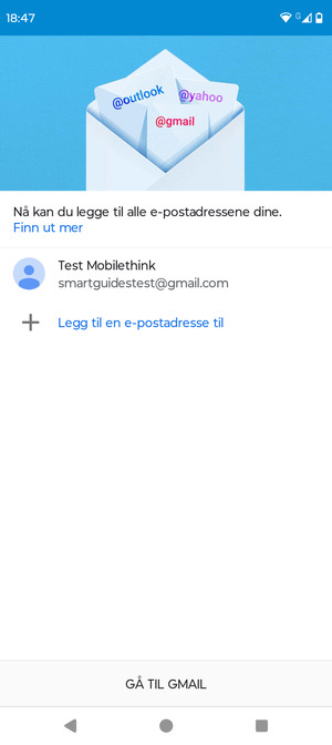 Velg GÅ TIL GMAIL
