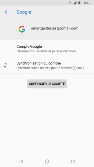 Sélectionnez Synchronisation du compte