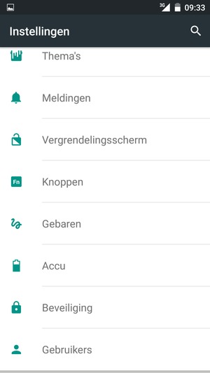 Scroll naar en selecteer Beveiliging