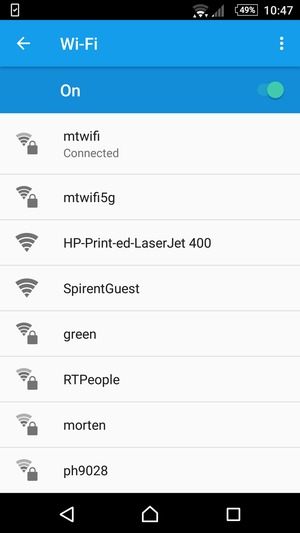 You are now connected to the Wi-Fi network