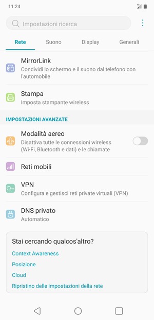 Scorri e seleziona Reti mobili