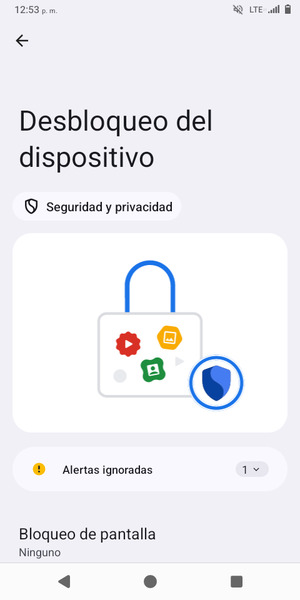 Seleccione Bloqueo de pantalla