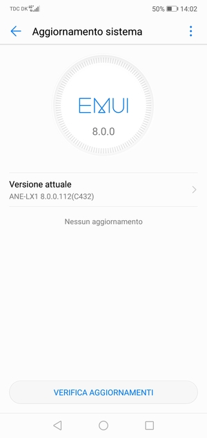 Se il tuo telefono è aggiornato, vedrai la seguente schermata