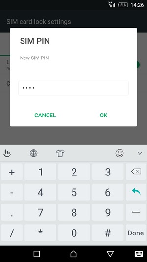 Enter your New SIM PIN and select OK