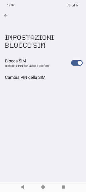 Seleziona Cambia PIN della SIM