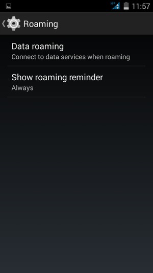 Select Data roaming