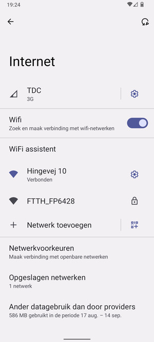 U bent nu verbonden met het WiFi-netwerk