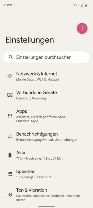Wählen Sie Netzwerk & Internet