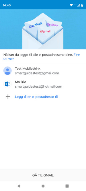 Velg GÅ TIL GMAIL