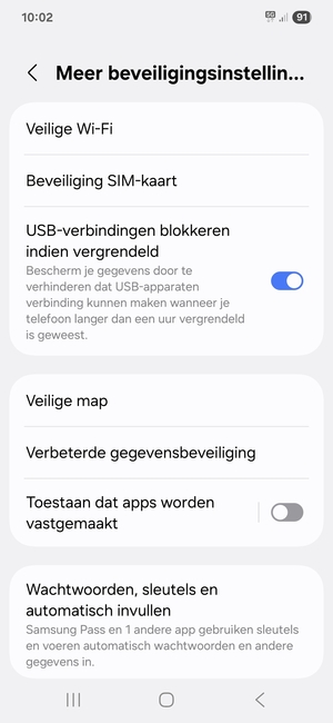 Selecteer Beveiliging SIM-kaart