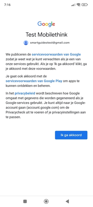 Selecteer Ik ga akkoord