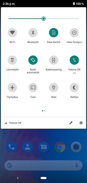 Slå på Batterisparing