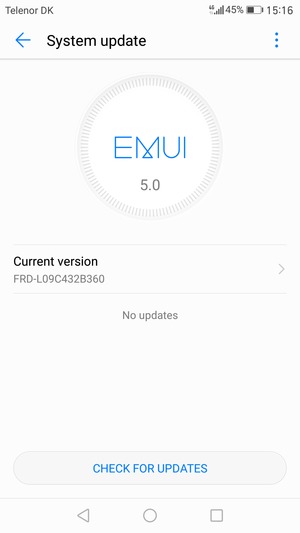 If your phone is up to date, you will see the following screen