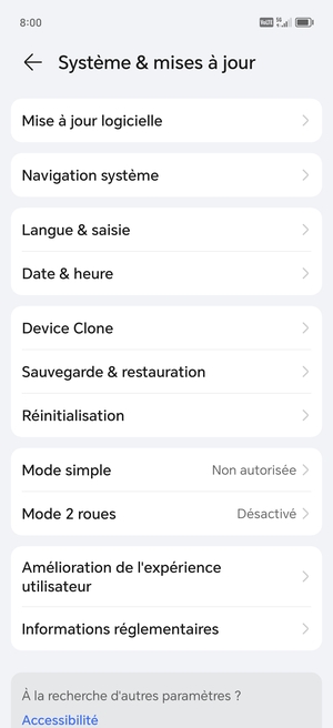 Sélectionnez Mise à jour logicielle