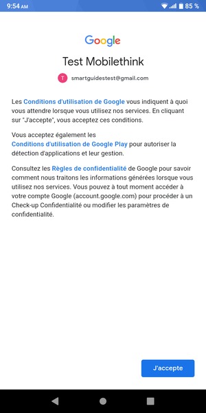 Sélectionnez J'accepte