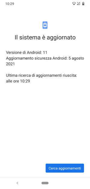 Se il tuo telefono è aggiornato, vedrai la seguente schermata