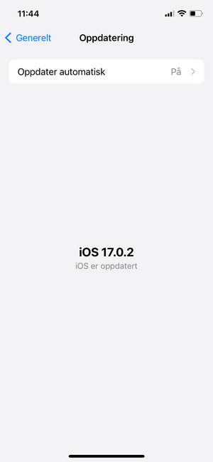 Hvis din iPhone er oppdatert, vil du se følgende skjermbilde.