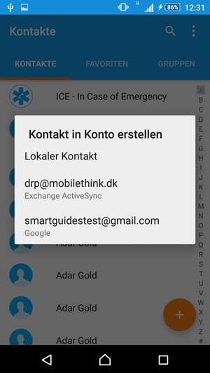 Wählen Sie Ihr Google Konto
