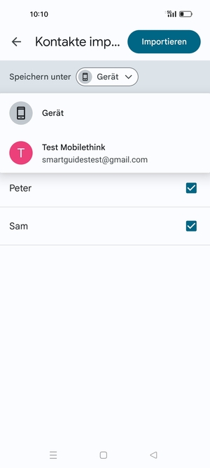 Wählen Sie Ihr  Google-Konto