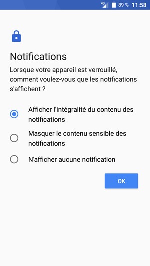 Sélectionnez votre option préférée et sélectionnez OK