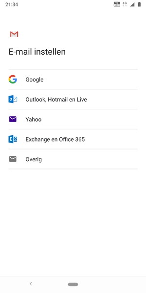 Selecteer Outlook, Hotmail en Live