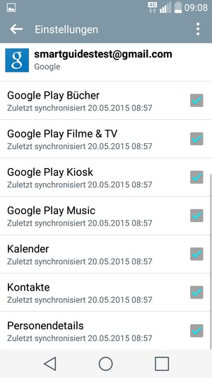 Stellen Sie sicher, dass Kontakte ausgewählt ist