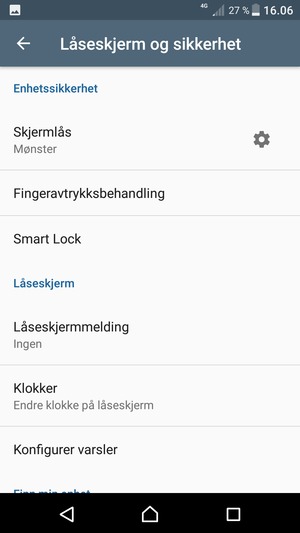 Telefonen din er nå sikret med en skjermlås