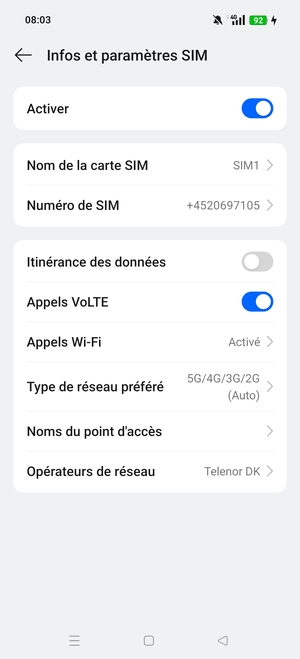 Pour changer de réseau en cas de problèmes de réseau, sélectionnez Opérateurs de réseau