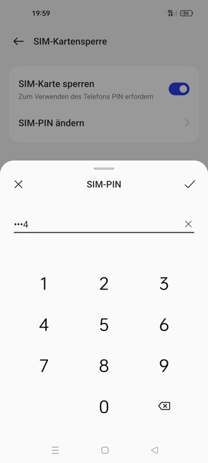 Geben Sie Ihre Neue PIN für die SIM-Karte ein und wählen Sie OK