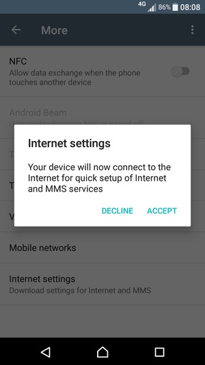 Select ACCEPT