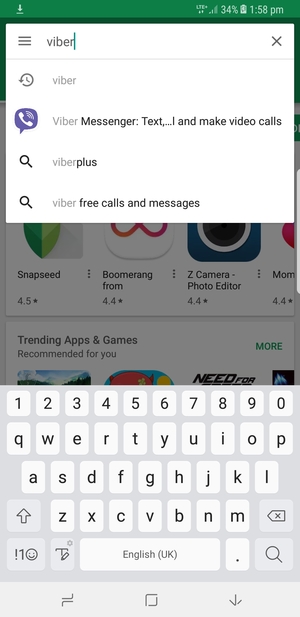 Enter the app name and select Search