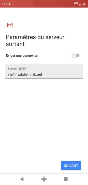 Désactiver le Exiger une connexion et sélectionner SUIVANT