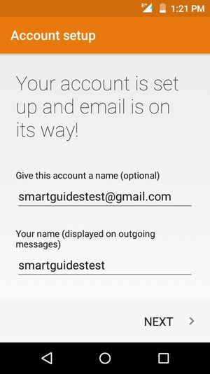 Give your account a name and enter your name. Select NEXT