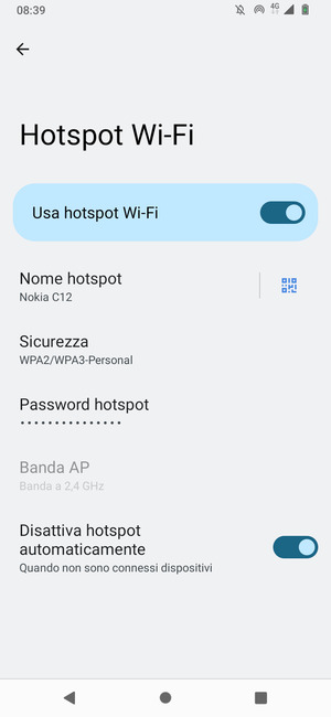 Il telefono è ora pronto per essere usato come modem