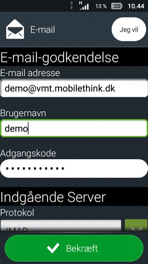 Indtast Brugernavn