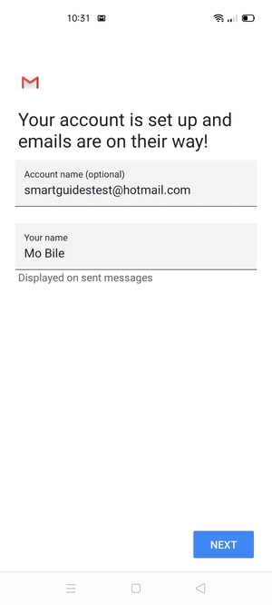 Give your account a name and enter your name. Select NEXT