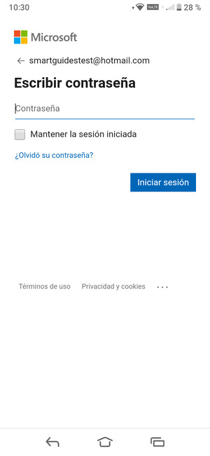 Introduzca su contraseña y seleccione Iniciar sesión