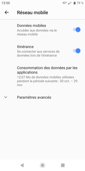 Activer ou désactiver Itinérance