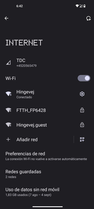 Ahora está conectado a la red Wi-Fi